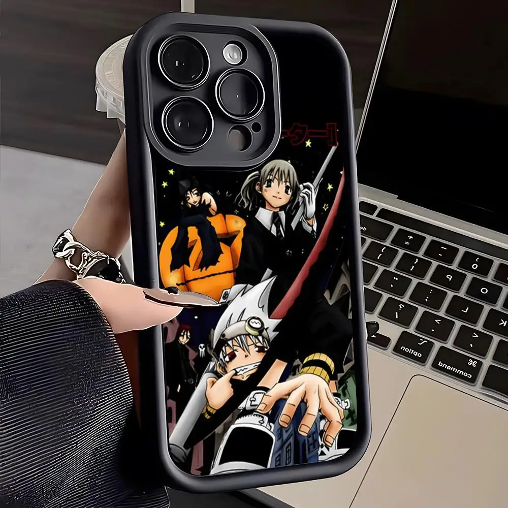 Anime Soul Eater Poster Phone Case For IPhone 16 Pro Max 15 Pro 14 Plus 13 12 11 XR XS Max X 7 8 Plus Soft TPU Back Cover