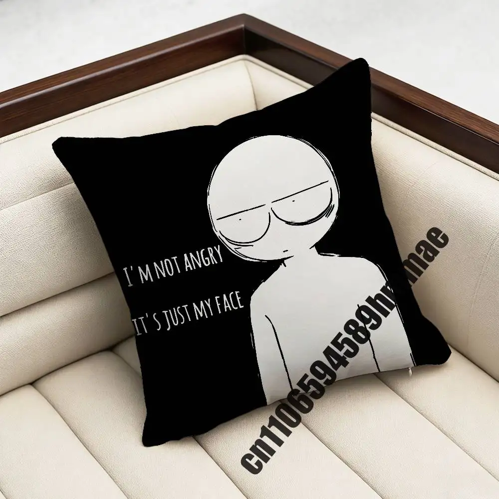 

For Stickman MEME Throw Pillow Case Sham 45x45cm 40x40cm Square Car Pillowcase Pad Cushion Cover