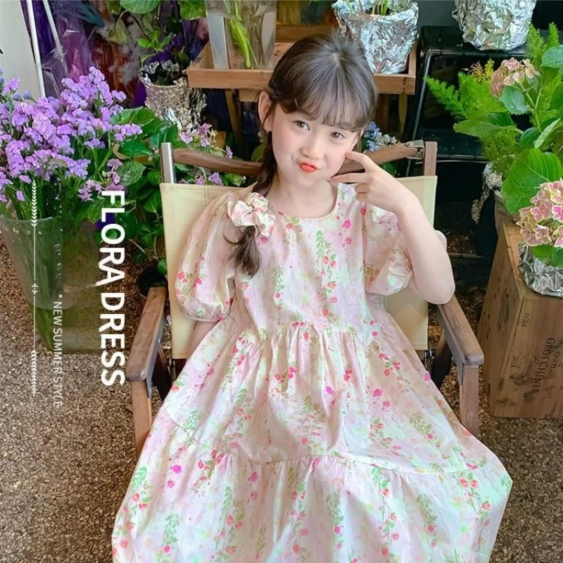 

Детская одежда, летнее платье с цветочным узором, праздничное платье для девочек, детское платье в китайском стиле, летняя одежда для девочек 2, 4, 5, 8, 10 лет