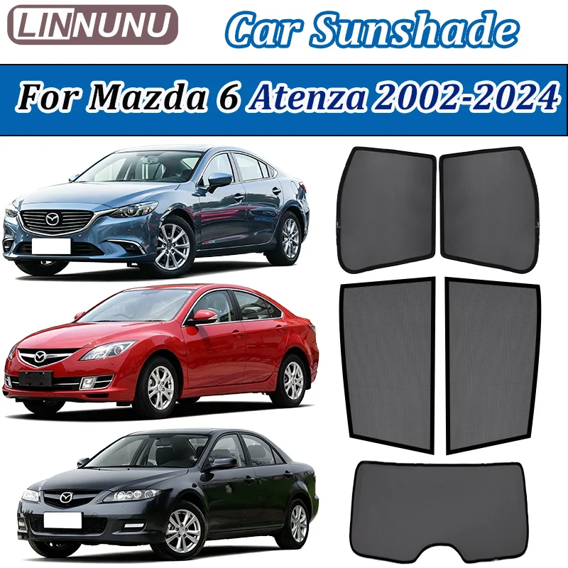 

LINNUNU Magnet Car sunshade For Mazda 6 Atenza Sedan Windows Mesh curtains Privacy Protection UV Blockin Interior accessories
