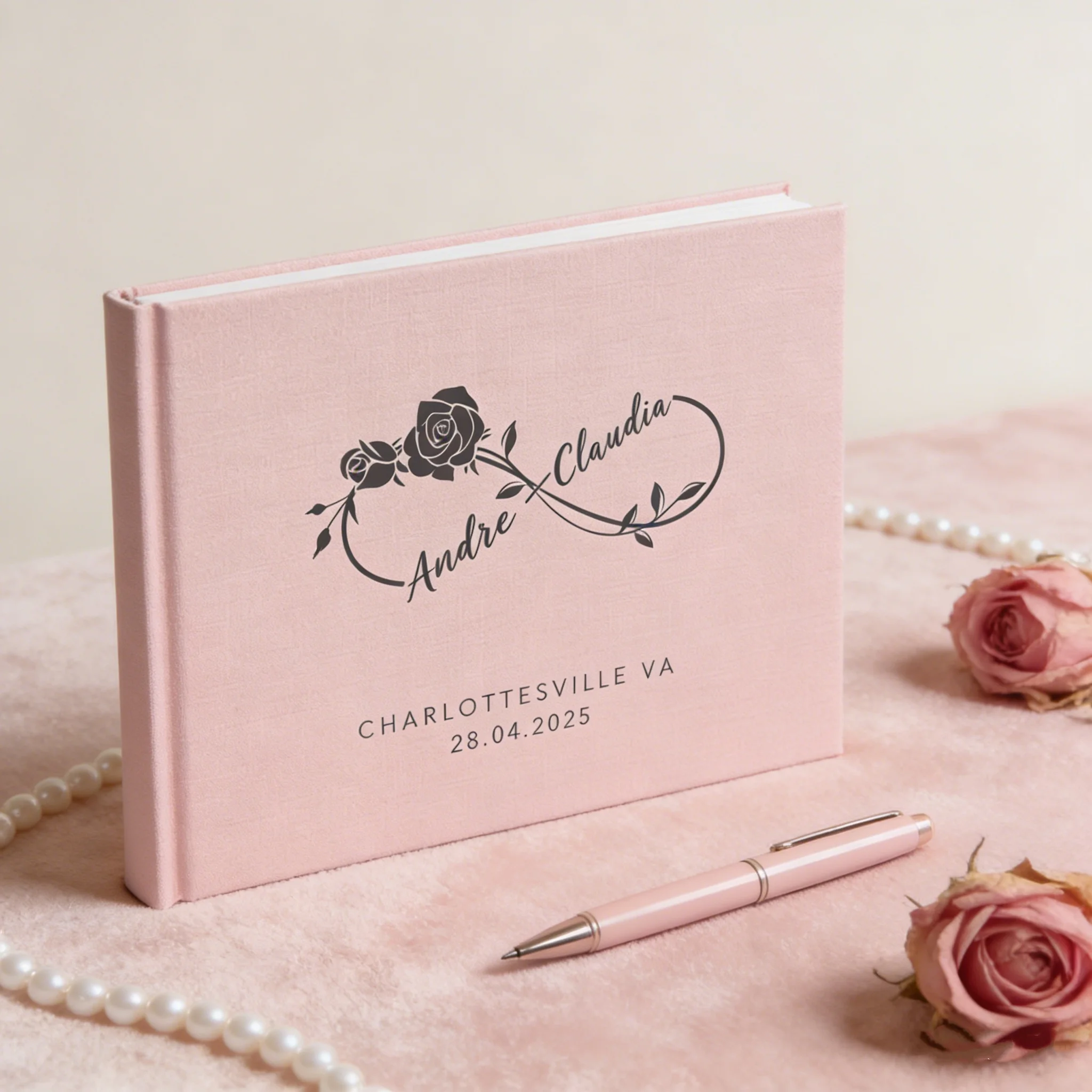 

Книга для гостей на свадьбу с золотой фольгой в темно-синем оформлении | Книга для подписей в горизонтальном формате с твердой обложкой (ландшафтный формат) | Элегантный фотоальбом для свадебных фотографий