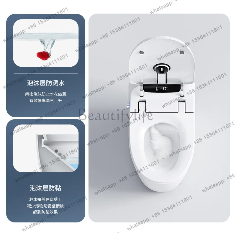 Smart toilet automatic flip sterilization no water pressure limit siphon toilet