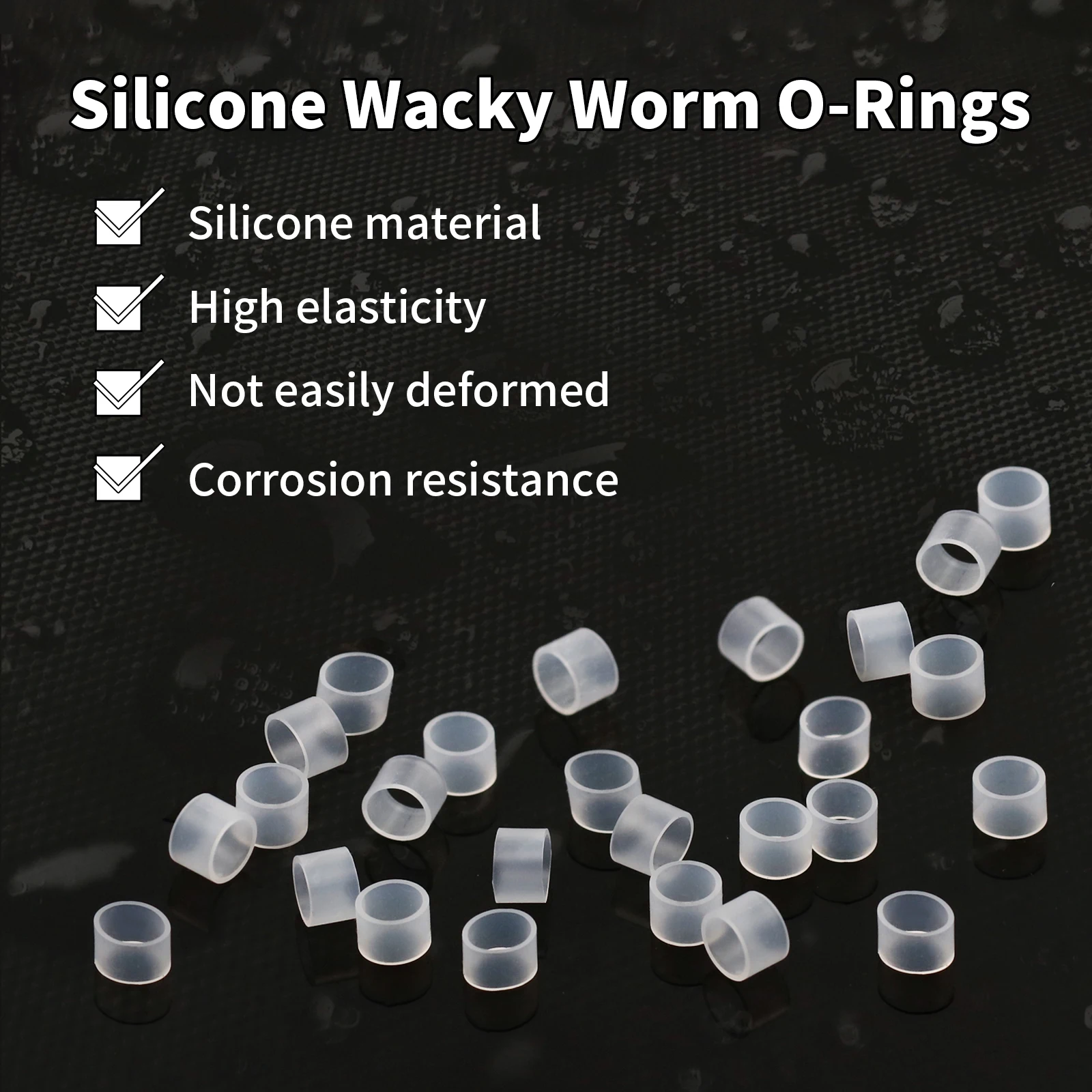 FishTrip Wacky Worm O-Ringe für Wacky Rigging Senkos Soft Plastic Worms Stickbaits, Silikon Bait Saver O-Ringe zum Barschangeln – Detail 2