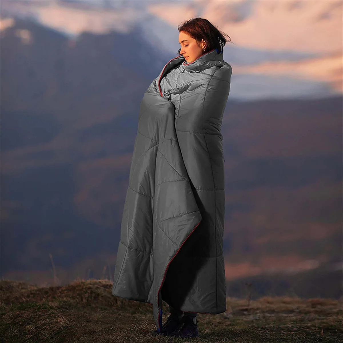 

Ultralight Camping Blanket - Waterproof, Wearable, Warm Poncho Liner for Outdoor Travel, Climbing, Sleeping Quilt Mat