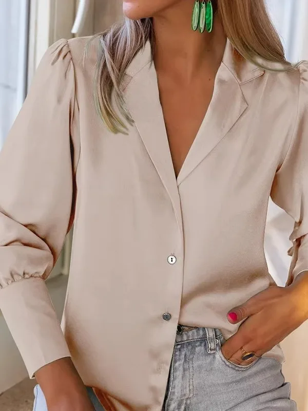 

Женская рубашка с длинным рукавом в стиле пэчворк, повседневная, однотонная, премиум-класса, удобного кроя, летняя коллекция