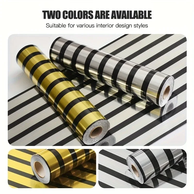 Luxurious Golden Grid Stripe Self-Adhesive Wallpaper Home Decor Thickened Foam Mirror Glossy Self Adhesive Wall Stickers Kitchen