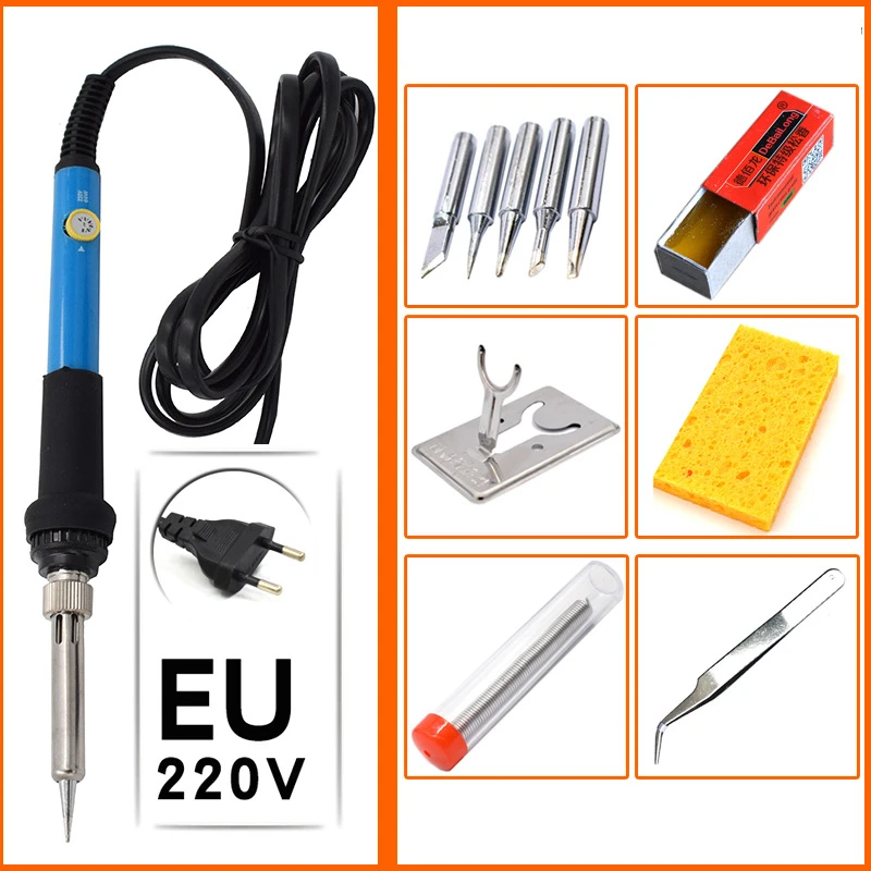 60W Digital Electric Soldering Iron Rework Station 220V /110V Welding Iron Tools Temperature Adjustable Welding Soldering Tips