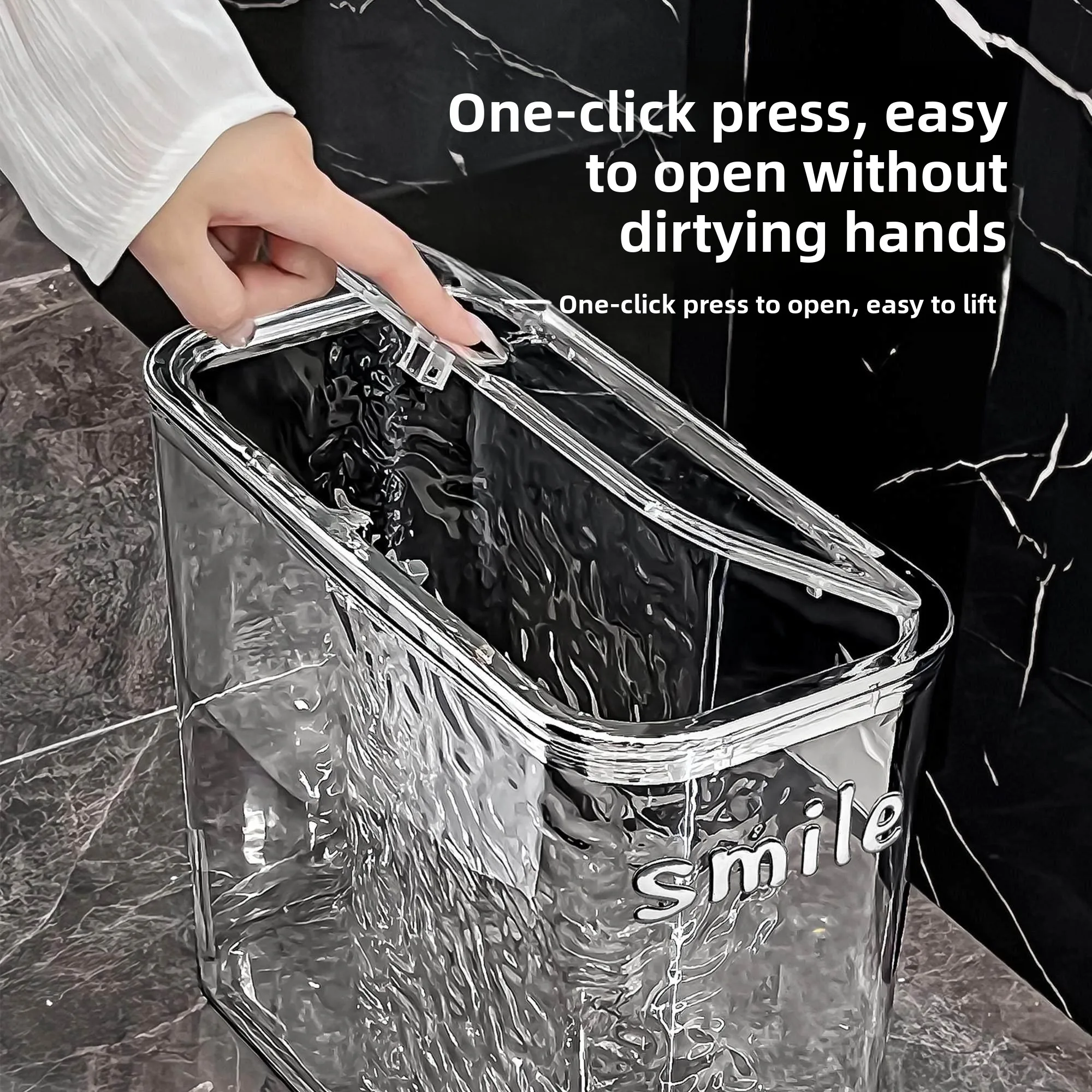 

Toilet Batoom Narrow Tra Can Home Use Cover Toilet Paper Basket Living Room Bedroom High Quali PET Material Square ...