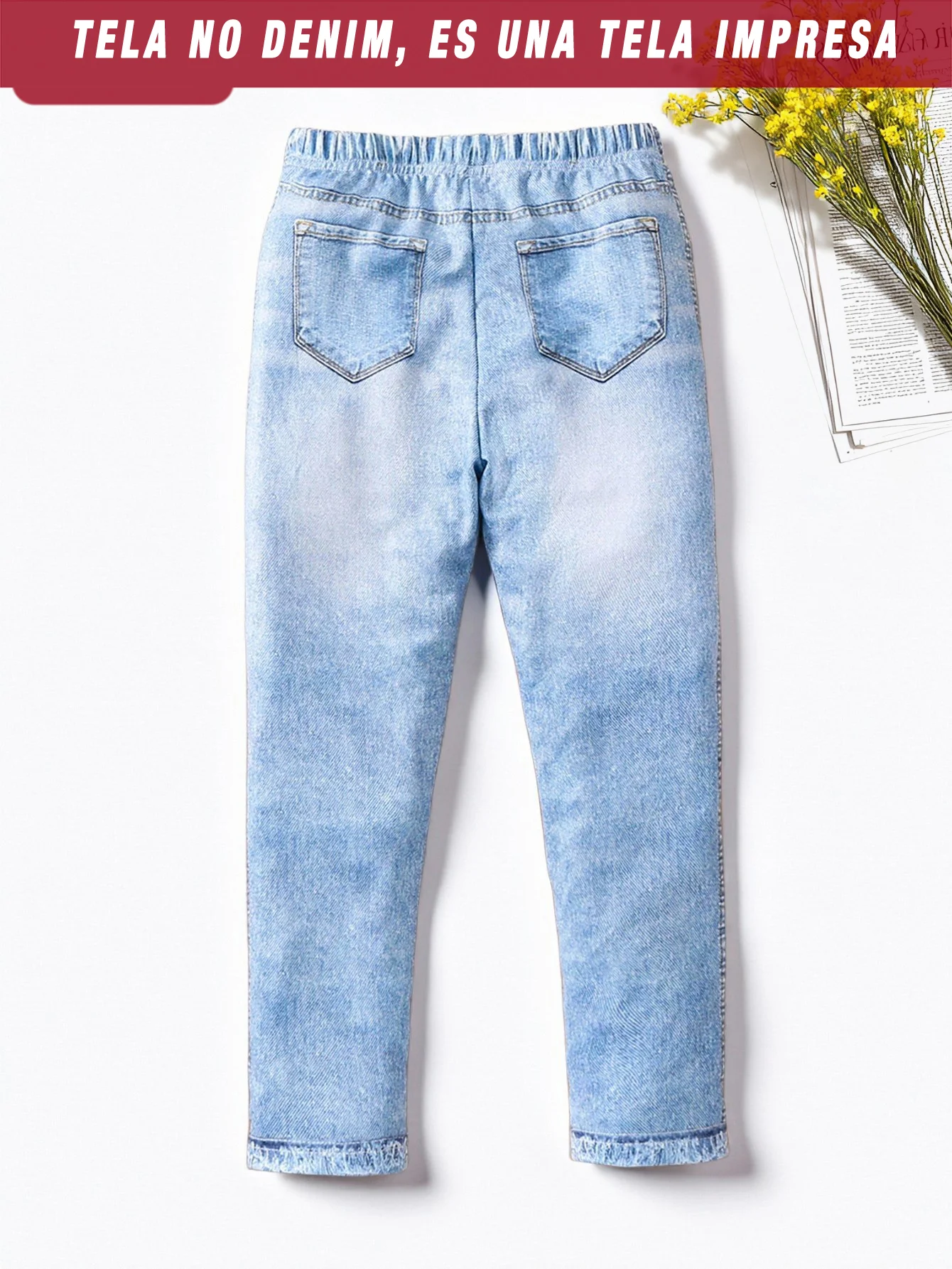 Unique ripped kids' pants with heart prints, perfect for stylish casual everyday wear in spring and autumn.