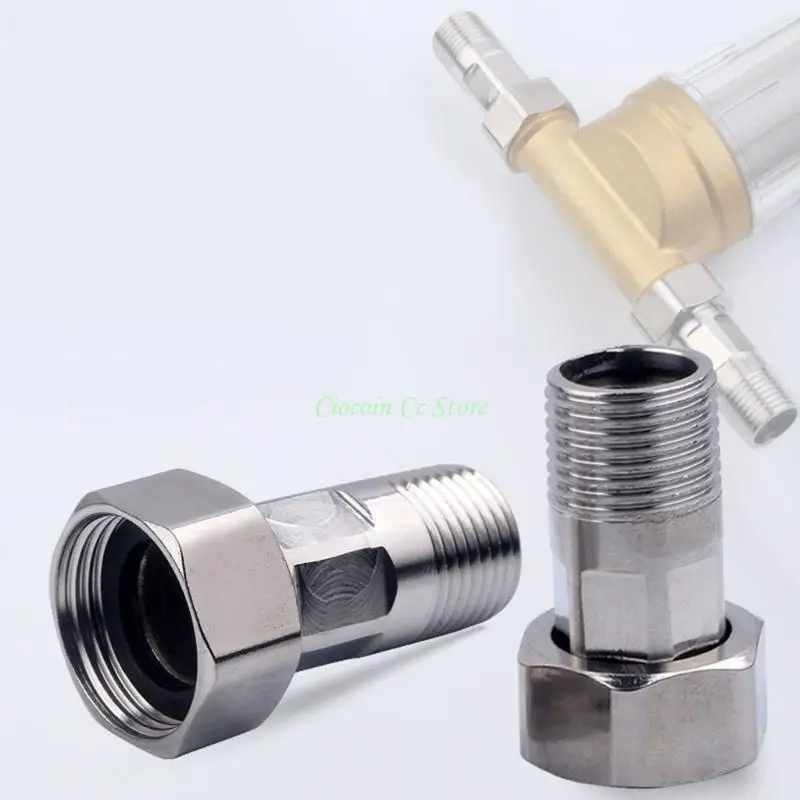 X90F 4Pcs Water Meter Pipe Fitting Stainless Steel Water Pipe Reducing Union 1/2inch Male 3/4inch Female Threaded Connector