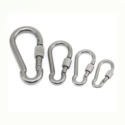 M6/M8/M10 Multifunctional 304 Stainless Steel Spring Snap Carabiner Quick Link Lock Ring Hook snap shackle Chain Fastener Hook