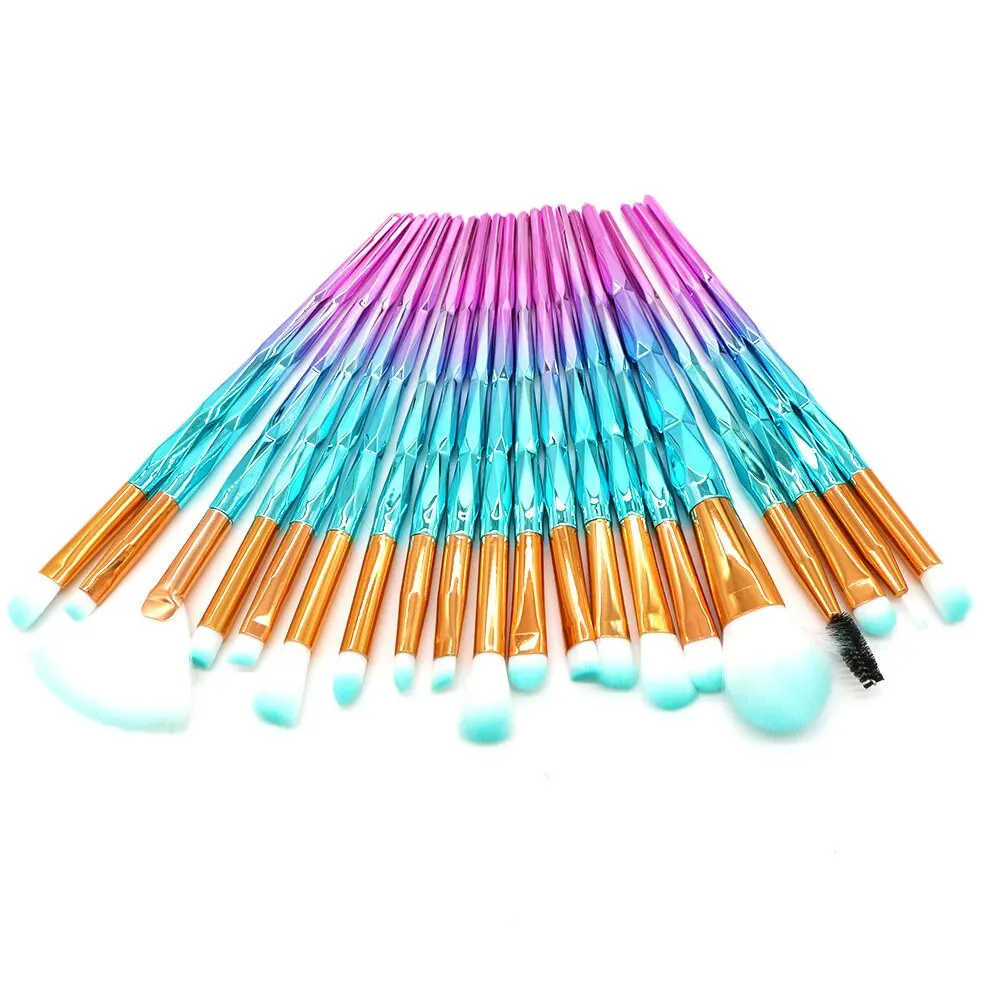 ชุดแปรงแต่งหน้า 20 ชิ้น ด้ามจับไล่เฉดสี ขนแปรงสังเคราะห์นุ่มระดับมืออาชีพ สำหรับลงแป้งรองพื้น อายแชโดว์ อุปกรณ์แต่งหน้า