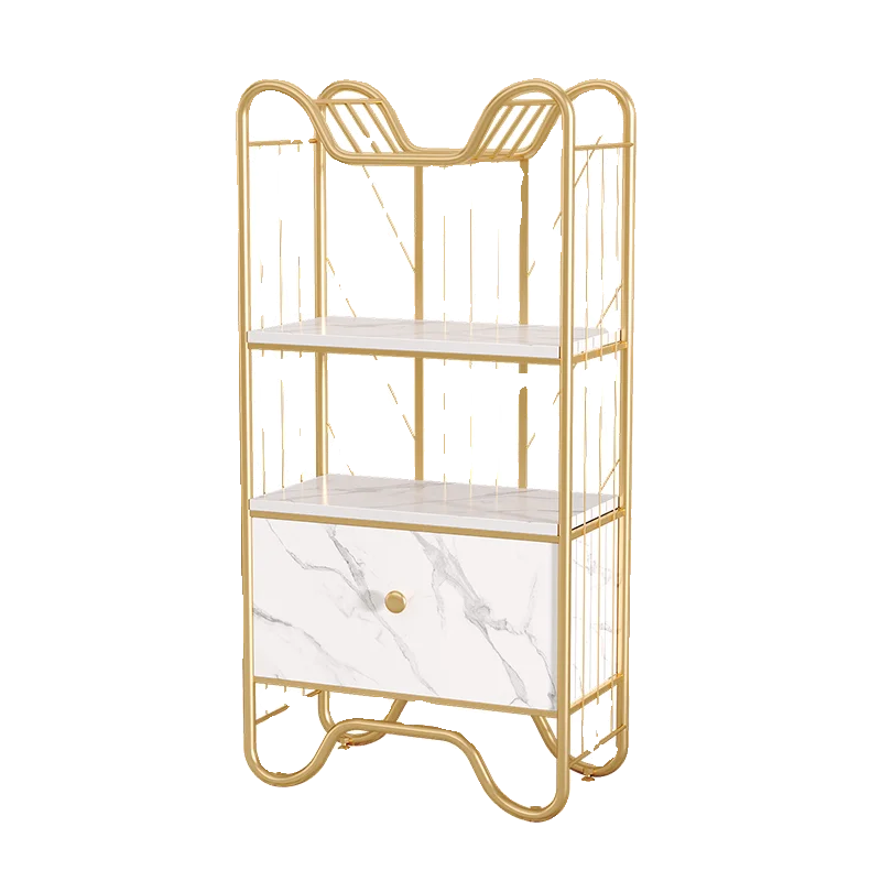 

Nordic Shelf Gold Product Display Rack Showcase Living Room Storage Rack Multi-layer Floor Bookshelf Wrought Iron Light Lu