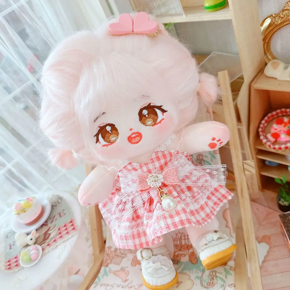 20cm Cotton Doll Lovely Spring Summer Dresses Plush Dolls Clothes Fashion Dresses with Headband for EXO Idol Dolls Accessories