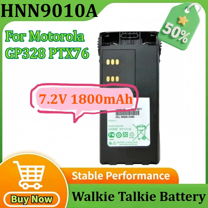 

HNN9010A 7.2V 1800mAh for Motorola GP328 PTX760 Walkie-talkie Battery HNN9010A/901 Accessories Rechargeable Batteries