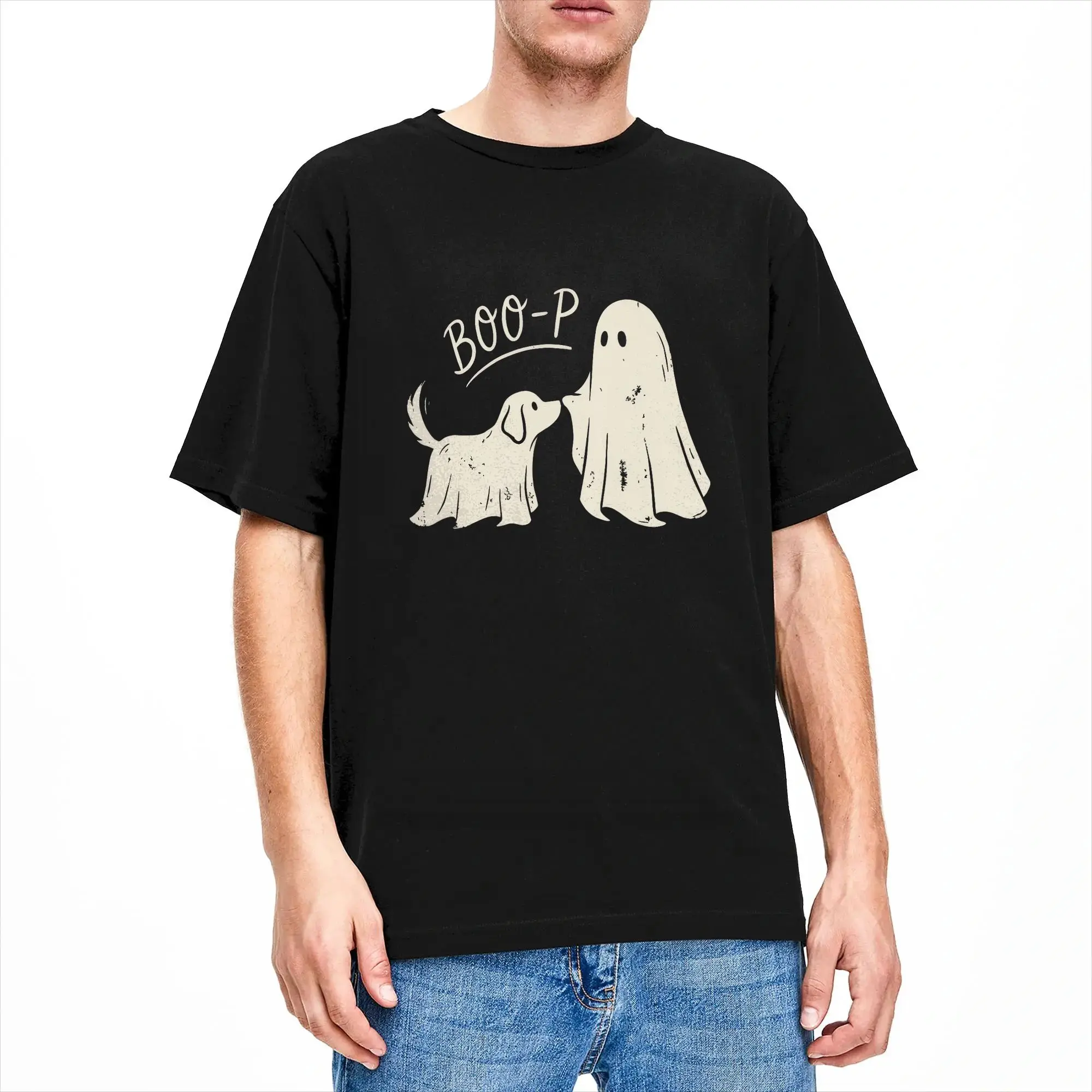 Streetwear T Shirt Beach Boo P Ghost Dog Nose Boop Halloween Costume Animal Lover Trendy Cool T Shirts  Pure Cotton Tee Shirt