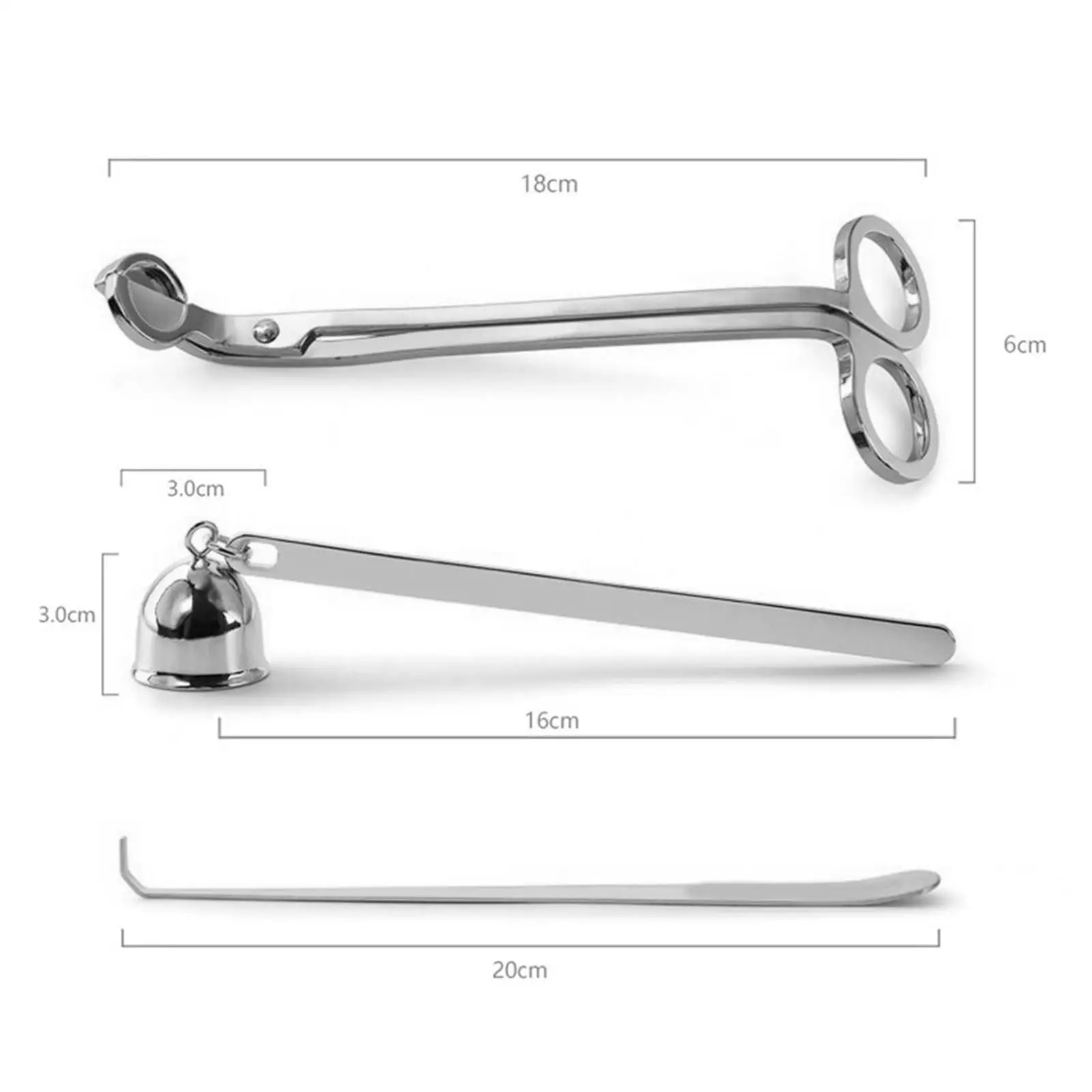 Candle Extinguisher Set Stainless Steel Snuffer Wick Trimmer Dipper for Home Scented Candle Lovers Craft