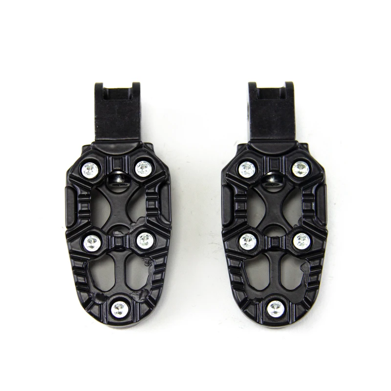 1 Pair Universal Motorcycle Aluminum Alloy Foot Pedals Angle Adjustable for Kawasaki Scooter ATV E-Bike Foot Rests Foot Pegs