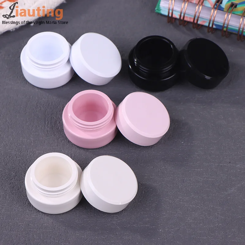 1/4PCS 3g พลาสติกเล็บเครื่องสําอางค์คอนเทนเนอร์ Jar ขนาดเล็กตัวอย่างครีมหม้อเล็บเจลผงแต่งหน้าโลชั่นเครื่องมือ