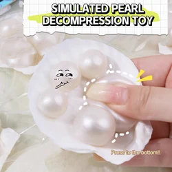 Creative Simulation Shell Pearls Squishy Toy Soft Mochi Toy Stress Relief Toys Slow Rebound Decompression Toys For Children Gift