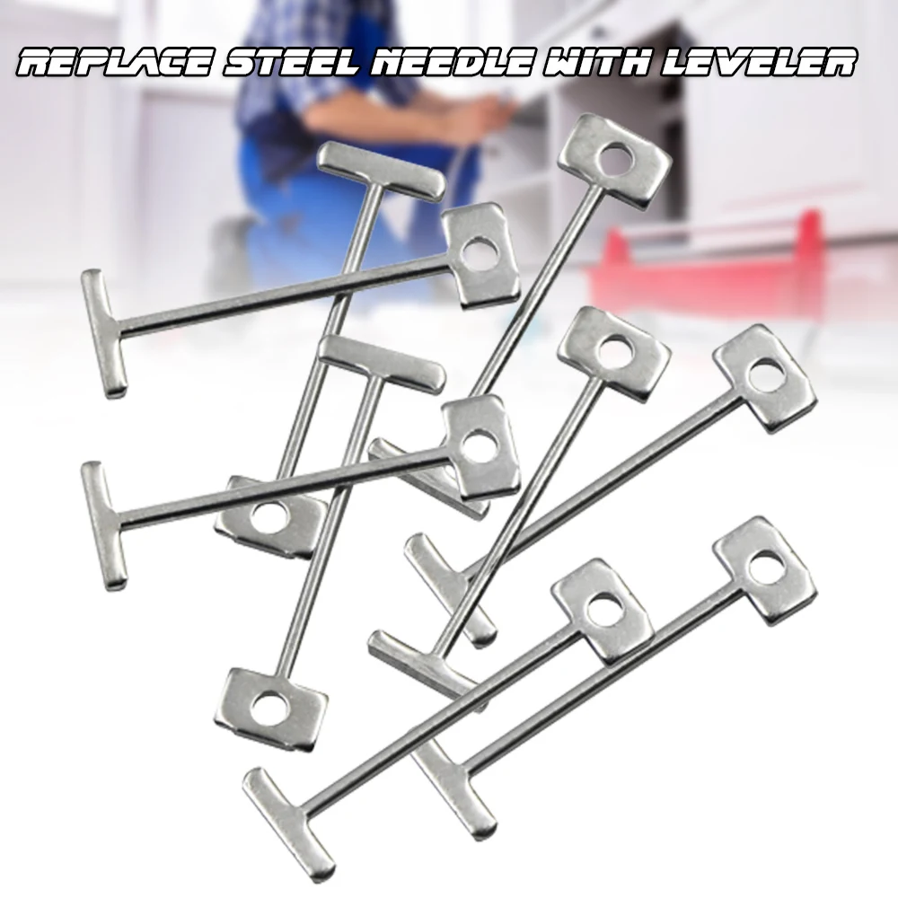 Tile Leveling Steel Needles Durable Floor Wall Setting Tools for Professionals Reusable T-Pins Stainless Steel 10pcs Set
