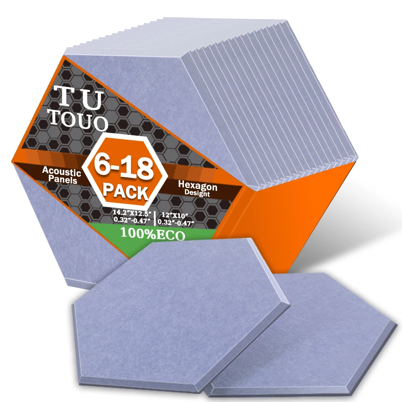 

TOUO 6-18 Pcs High Density Sound Absorbing Panel Home Studio Acoustic Treatment Sound Absorbing Material Drum Room Door Insulati