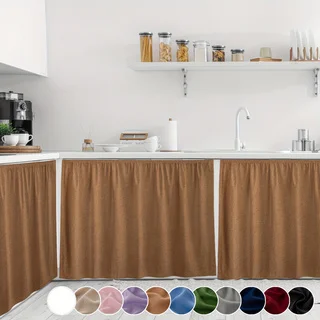 1 Piece, Faux Linen Solid Color Gauze Curtain, Polyester Fiber Quick-Drying Kitchen Partition Curtain, Small Kitchen Window Curtain, Dustproof and Debris-Blocking, Multi-Size, Suitable for Living Room, Playroom, Bedroom, Kitchen, Multi-Scenario Use, Polyester Rod-Pull Decorative Curtain, Home Decoration, Party Supplies