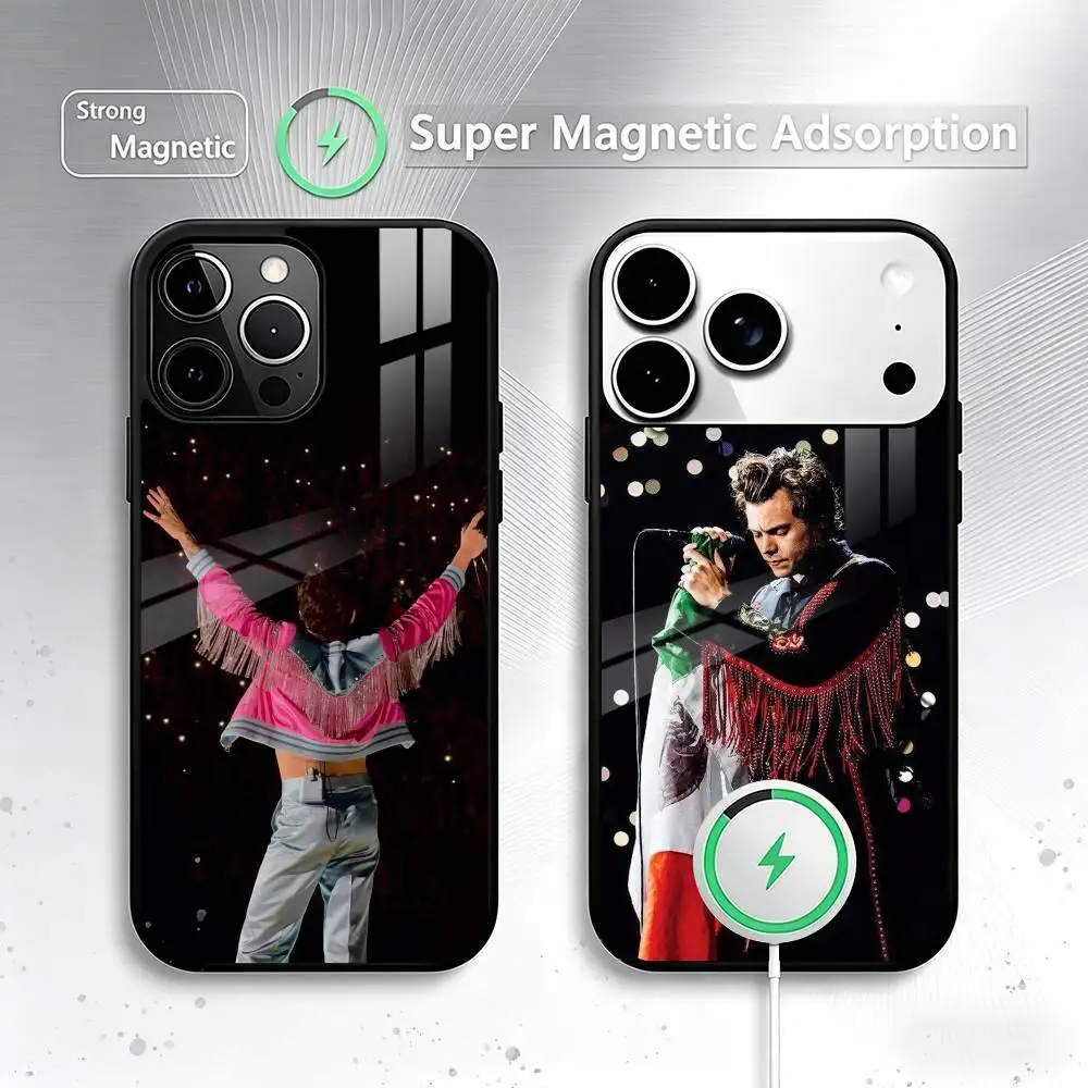 H-Harry Styles  Phone Case For iPhone17,16,15,14,13,12,11 Plus,Pro Compatible with magnetic wireless charging