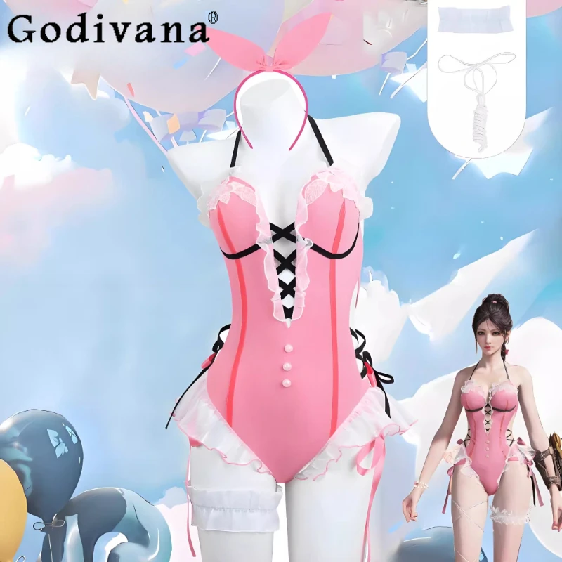 

Anime Game Sweet Cosplay Costume Bikini Women Early Summer Sexy Swimsuit Jumpsuits Girls Cute Lovely Carnival Suit