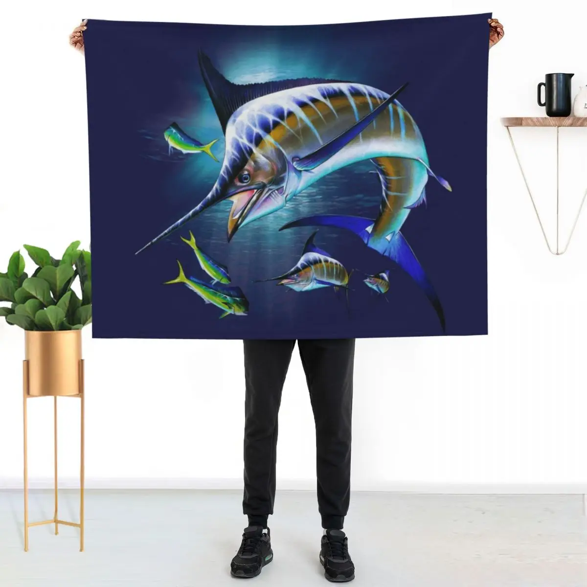 Marlin and Mahi Mahi Throw Blanket Thermal halloween Luxury Brand Sofa Quilt Picnic sofa bed Blankets