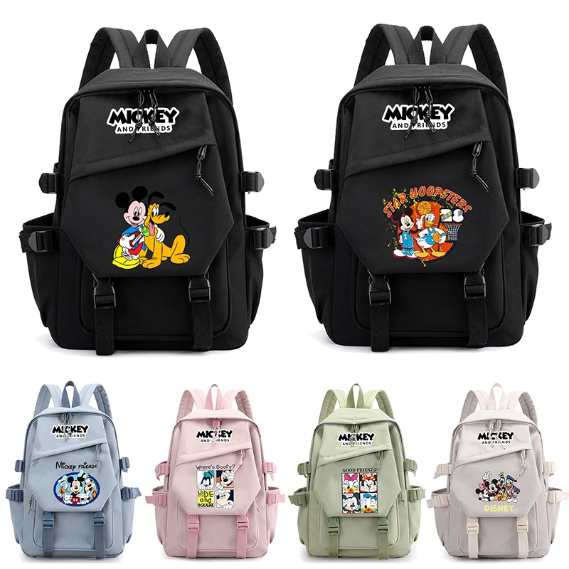 

MINISO Minnie Mickey Friend Donald Duck Backpack for Boy Girl Back To School Bag Large Capacity Backpack Bookbag for Gift