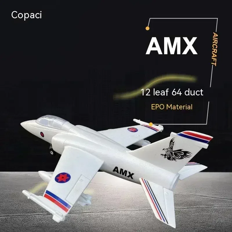 Amx grande porte elétrico RC Combat Aircraft, 12 folhas, 64 Duct Motor, Epo Jet, modelo de asa fixa, brinquedos RC do menino, 64 milímetros