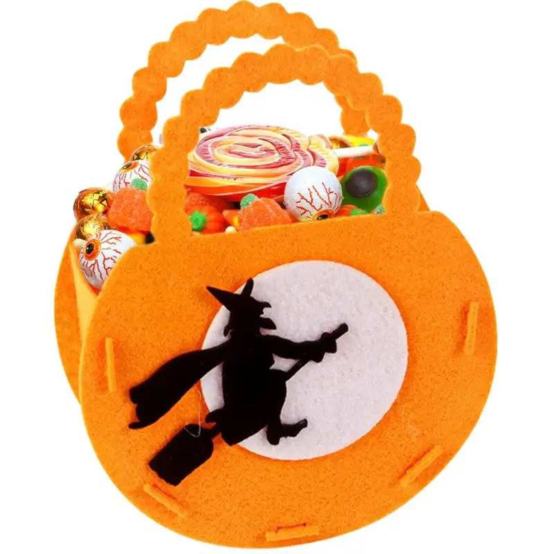 Halloween Pumpkin Candy Bag Non Woven Portable Candy Basket Trick Or Treat Kids Gift Packaging Halloween Party Supplies