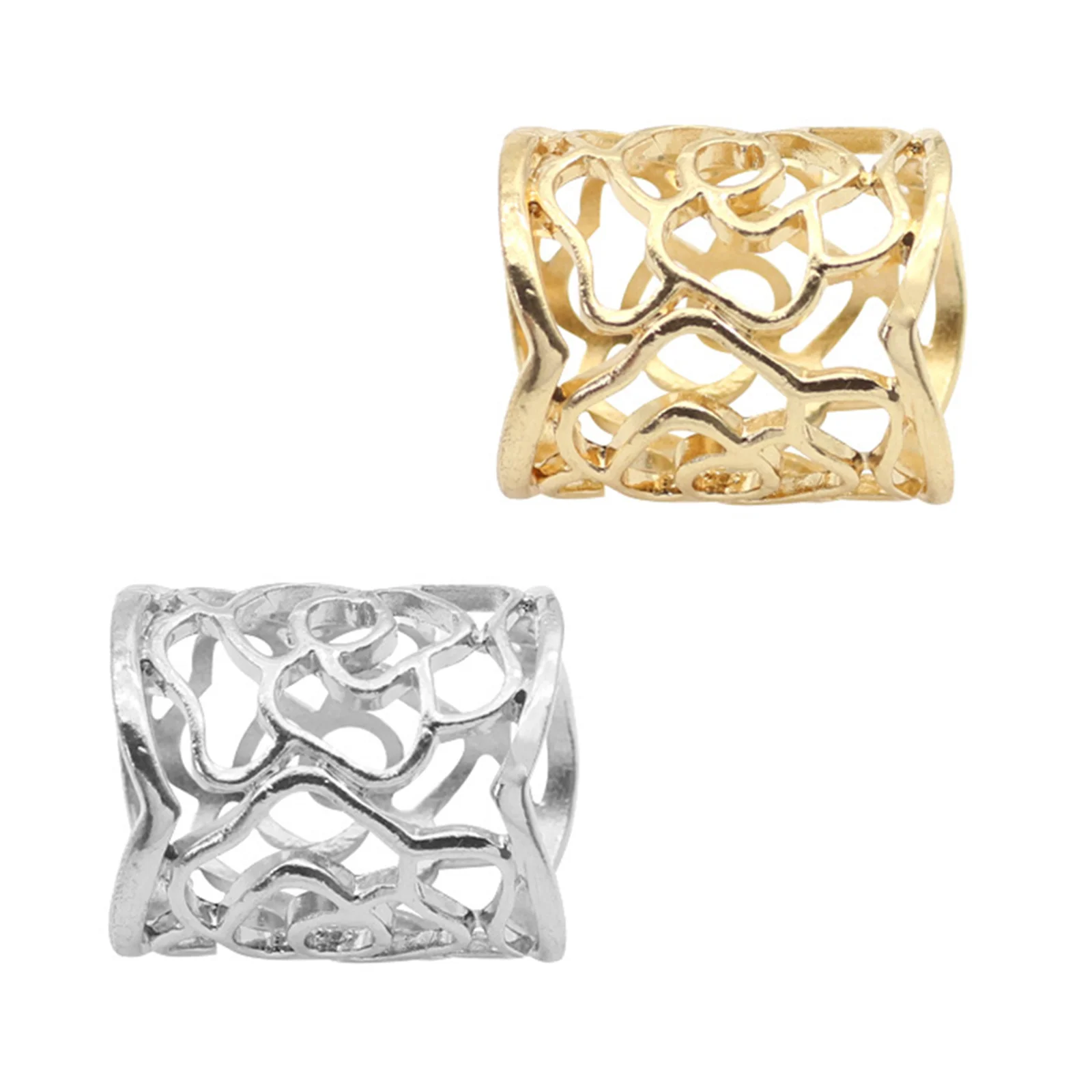

2pcs Hollow Scarf Buckle Ring For Women Silk Scarf Clasp Shawl Fastener Wedding Party Accessory Fashion Jewelry