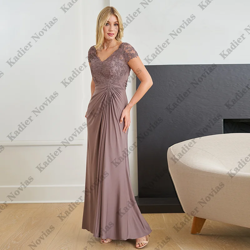 

Cap Sleeves Long Arabic Mermaid Mother of the Bride Dresses Vestido Invitada Boda Customized Wedding Party Evening Gowns