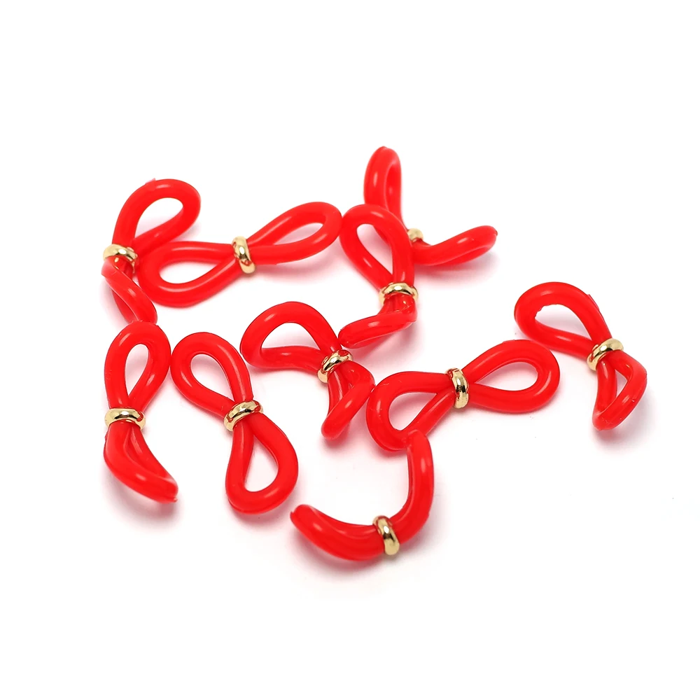 20pcs Anti Slip Silicon Ring Accessories,Red Chain Accessory,O-Ring Eyeglass Holder Mask Rope Eyeglass Clip Ring