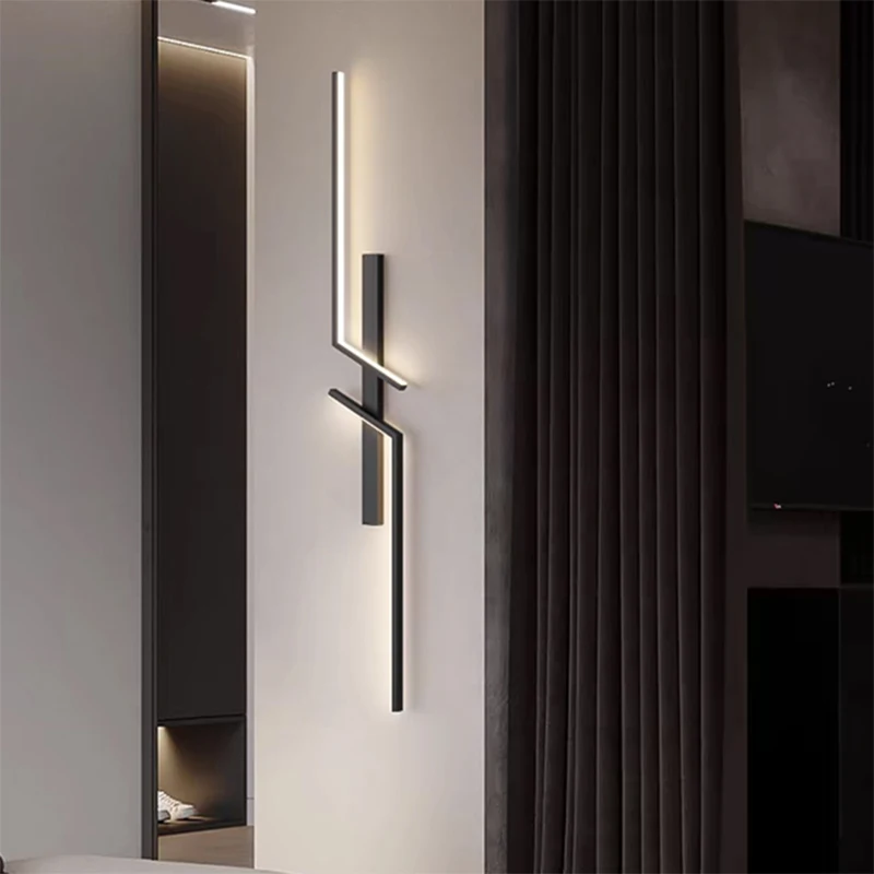 

Modern LED Wall Lamp Long Bar Scone Home Decor Living Room Bedroom Minimalist Wall Light Bedside Background Interior Lighting