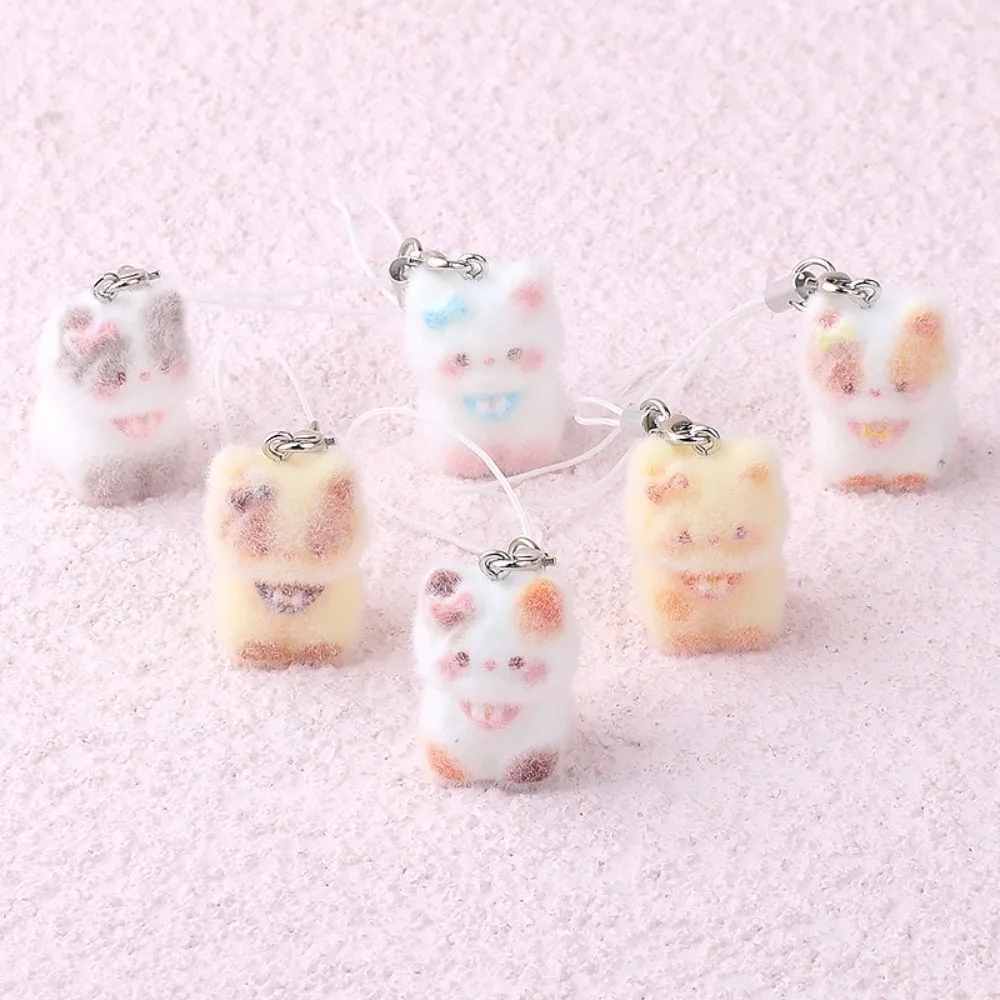 

New Cartoon Cat Keychain INS Cute Keyring Mobile Phone Lanyard Backpack Decoration