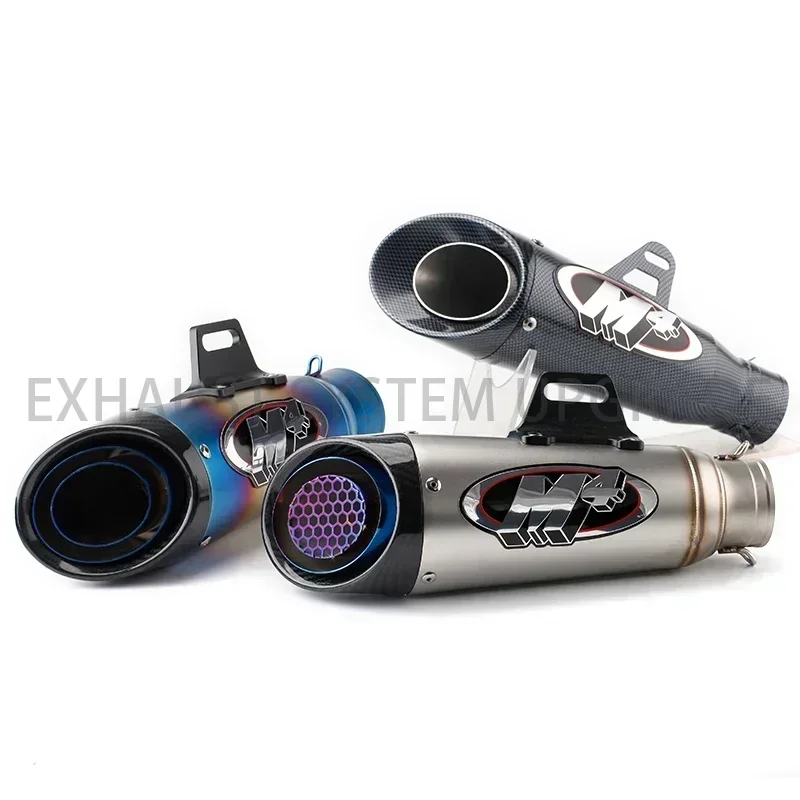 Universal 51MM 61mm Modified Motorcycle Carbon Fiber Exhaust Muffler YZF R6 R15 R3 MT07 Zx6r Z800 Z900 Mt09 Fz09 Ninja400 Z400