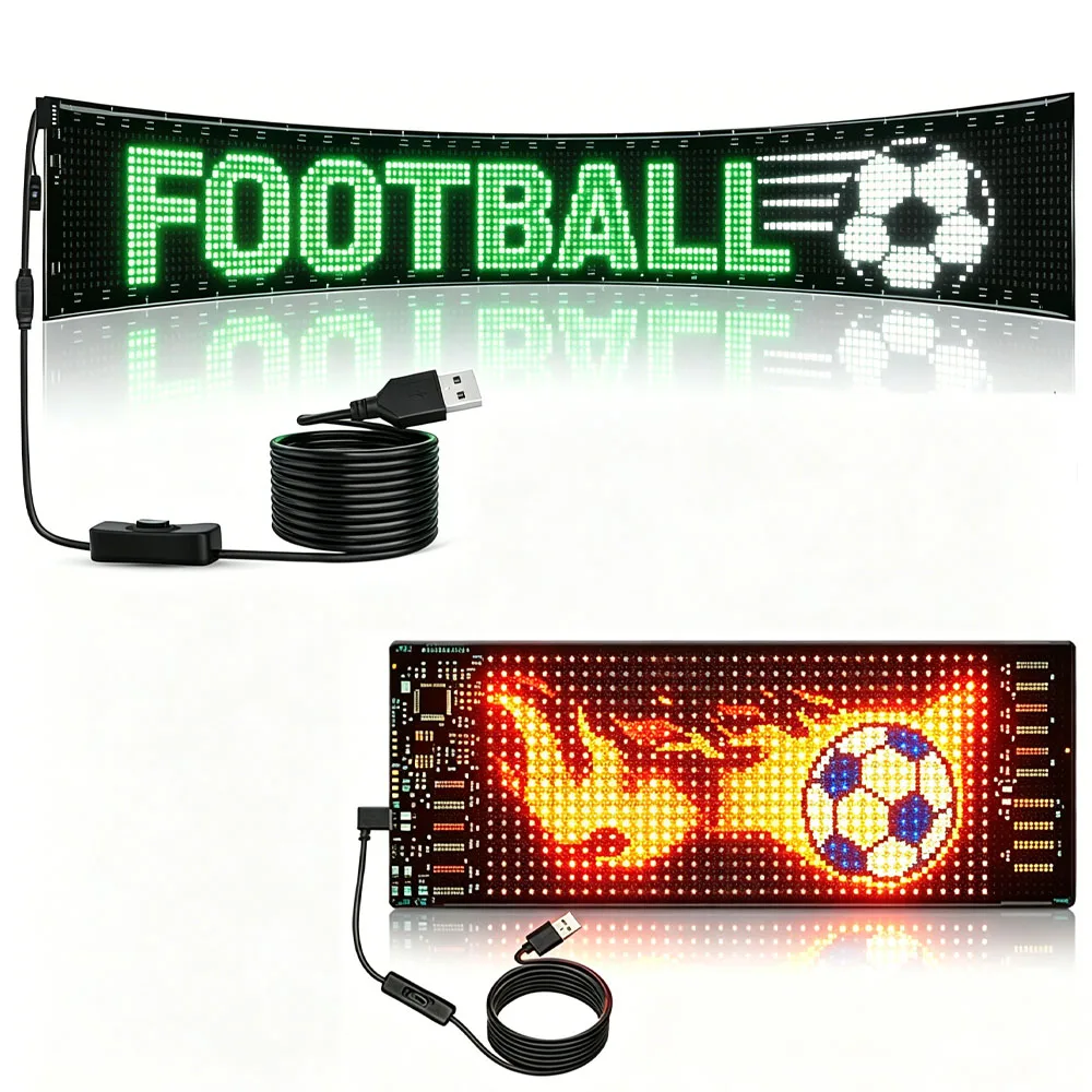 Devil Eyes Light LED Display Screen Truck Windshield Eyes Lights Programmable Flexible Animation Scrolling Display DIY Light