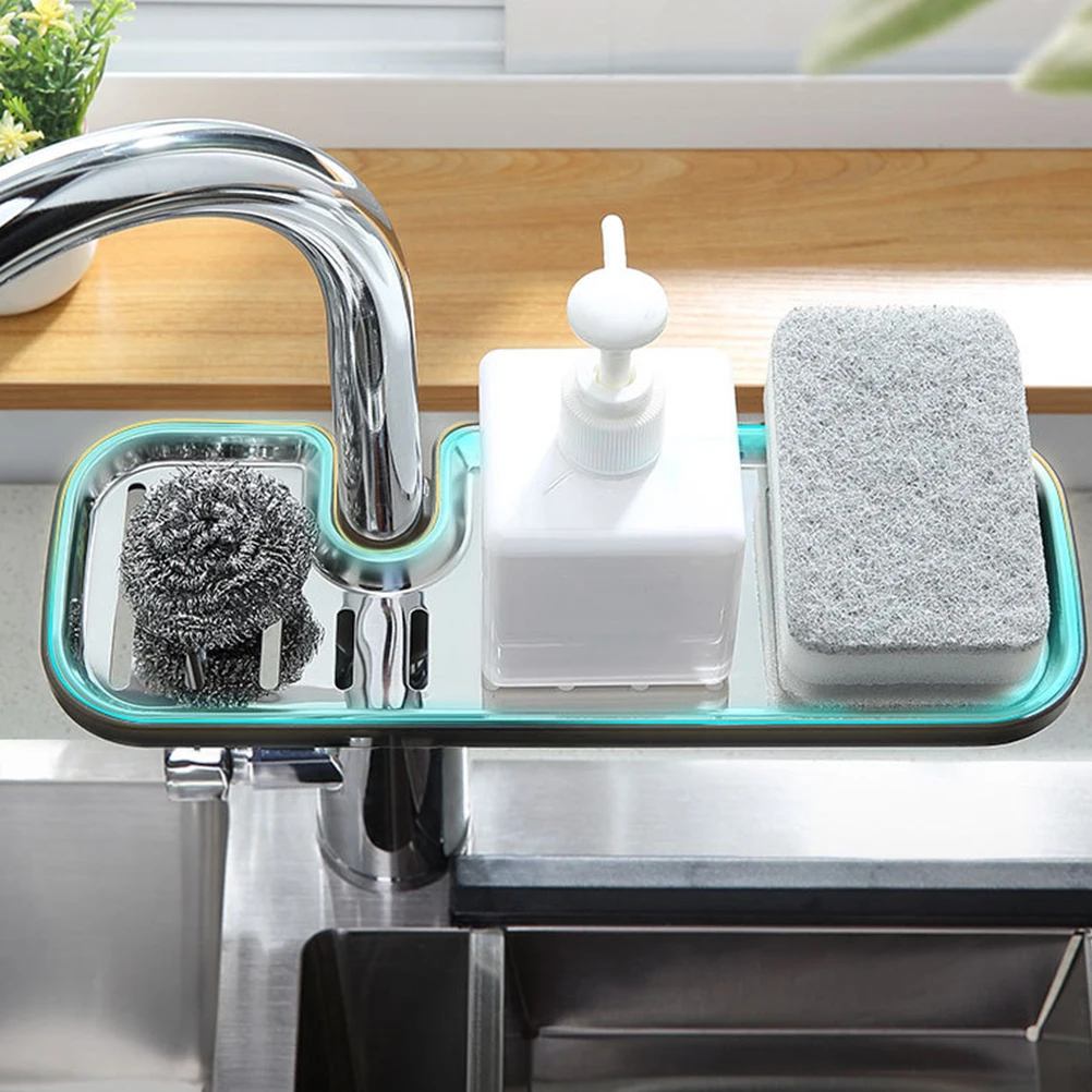 

Faucet Sponge Holder Stainless Steel Kitchen Sink Storage Rack Detachable Waterproof Organizer For Countertop Drain Rack