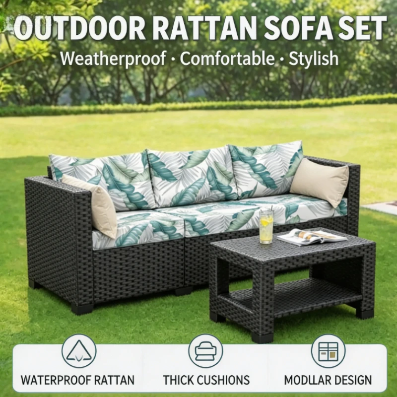 Outdoor 2026 New 1/2/3 Seater Elastic Stretch Sofa Cushion Covers Tropical Rainforest Print Furniture Covers for Sectional Couch