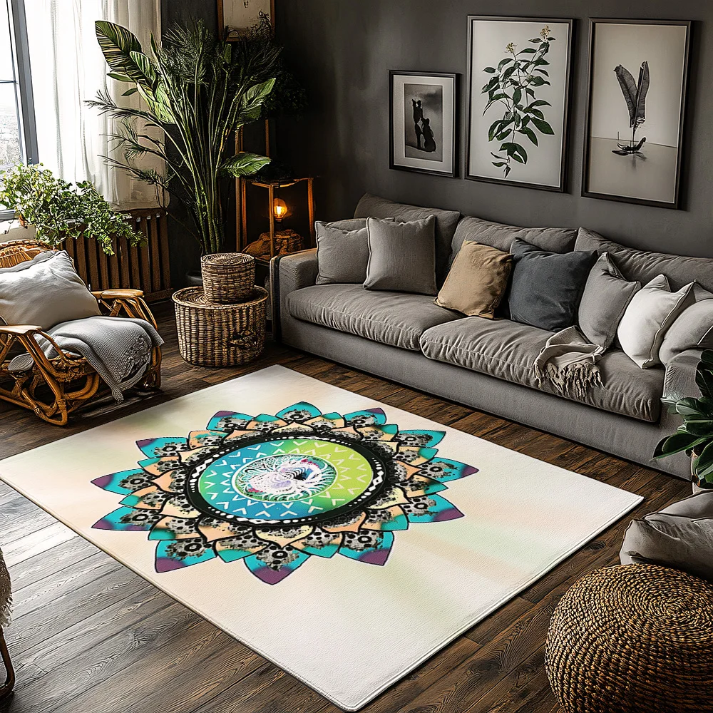 

Коврик с цветочным принтом, моющийся нескользящий ковер для гостиной, современный абстрактный узор, домашний декор, напольный коврик, внутренние и уличные коврики