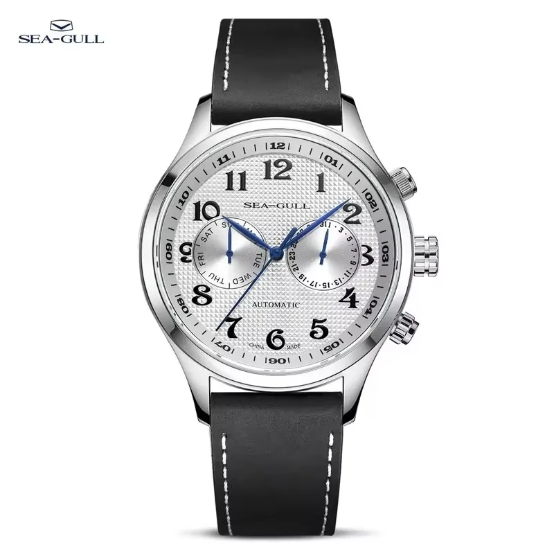 Sea-Gull Male Watches Calendar Display Sapphire 42mm Automatic Mechanical Watch Casual 50M Waterproof 2024 Hot Sale for Men 6063