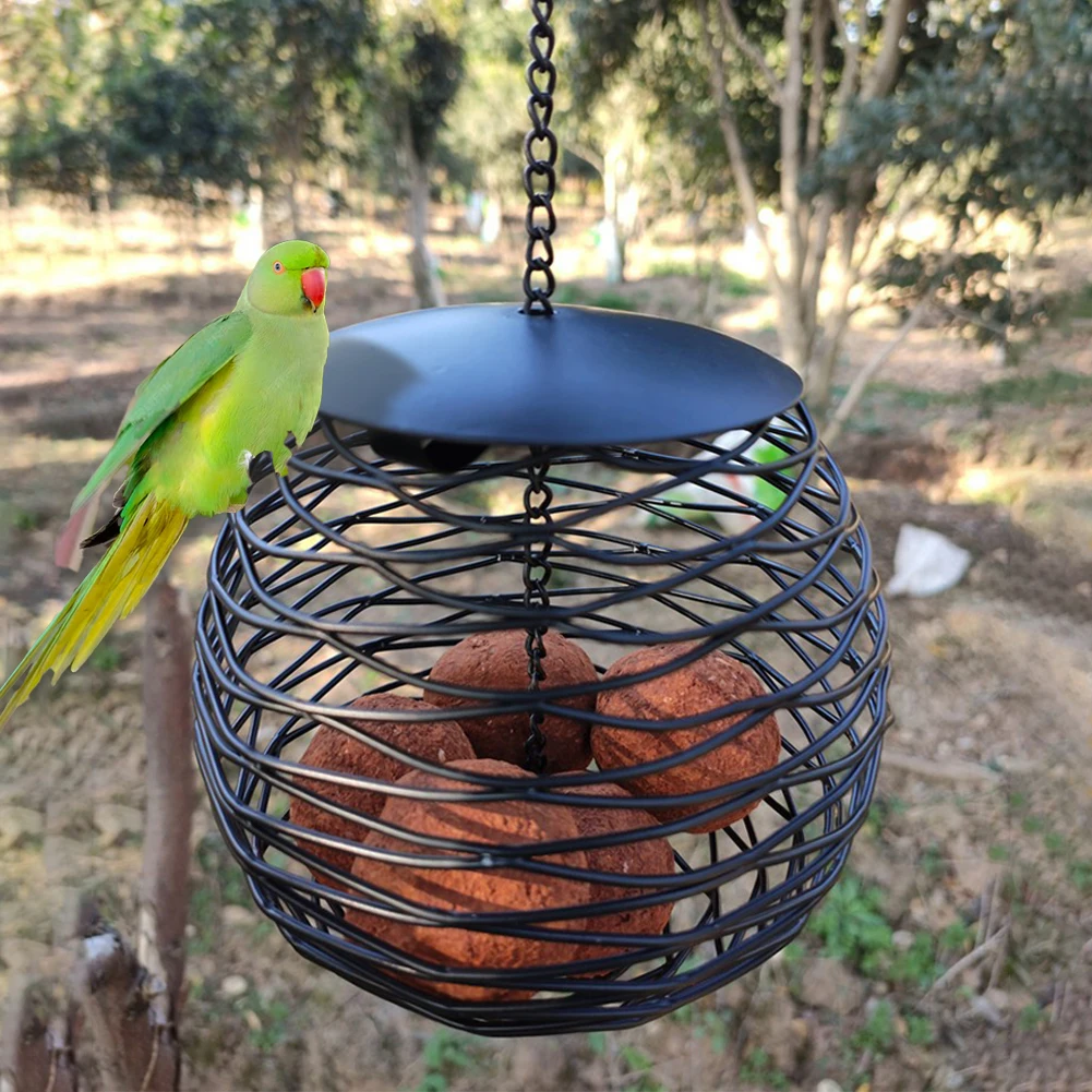 

Metal Hanging Bird Feeder Outdoor Ball Shape Mesh Hanging Round Bird Feeding Supplies For Garden Backyard Patio Decor
