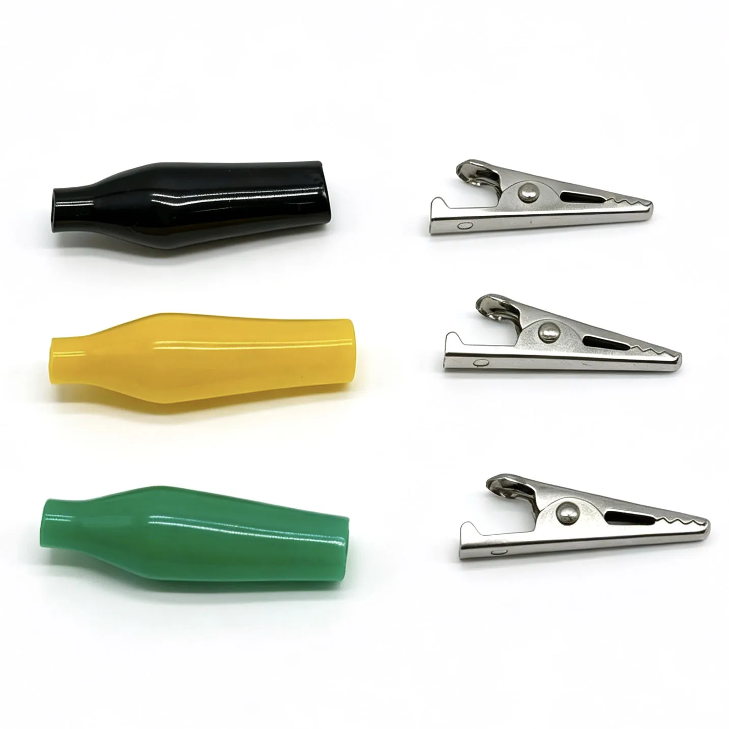 3 Colors Alligator Clips 28mm 35mm 45mm Crocodile Electrical Test Clamps Jumper Helper with Protective Insulation Cover