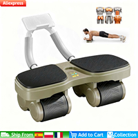 Strong 4-Wheel Roller Core Trainer Multifunctional Fitness Equipment Detachable Arm Elbow Support Abdominal Exercise Wheel