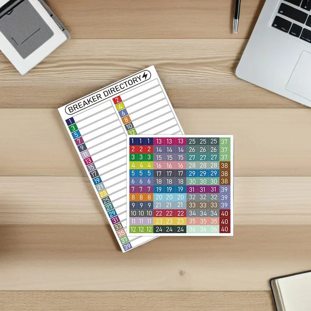 

Этикетки для электрических панелей из ПВХ - Водонепроницаемые самоклеящиеся наклейки для распределительных коробок для идентификации цепей и организации нагрузок