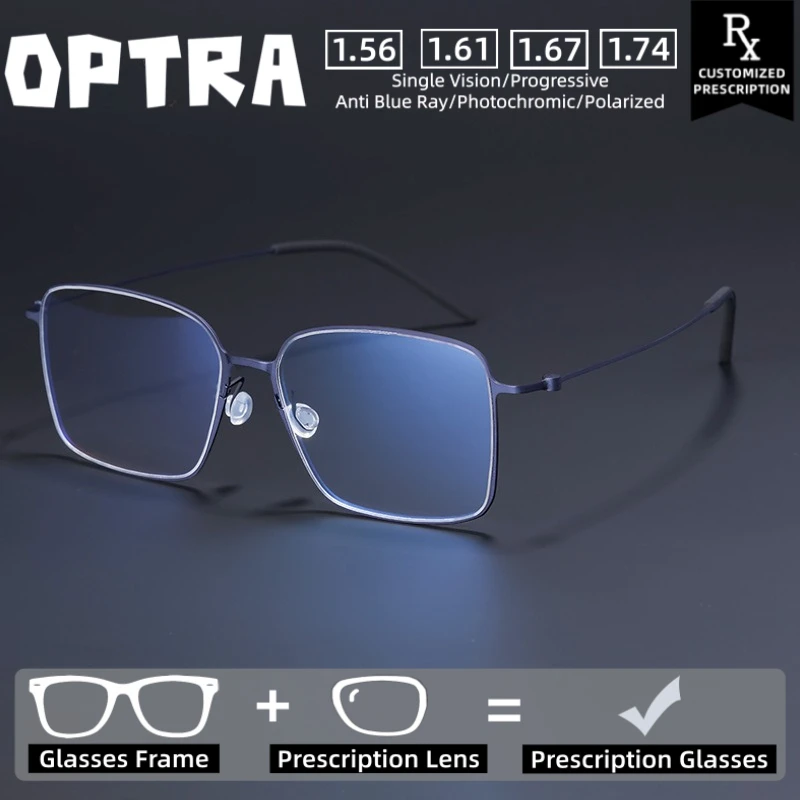 

OPTRA Brand Guarantee Ultralight Photochromic Myopia Eyeglasses AntiBlue Ray Glasses Customized Prescription Optical Eyewear