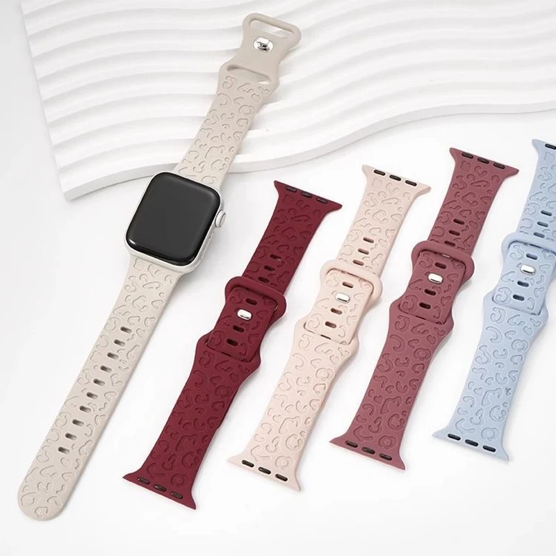 

S10 Cute patterns Silicone Watch Strap For Apple Watch Band 46/44/45/49/42mm41/40/38mm Smart Accessories IwatchS9Ultra2Series8SE